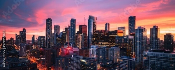 Obraz sunset over the city