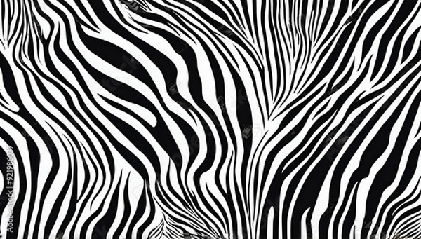 Fototapeta Trendy zebra skin pattern background, animal fur, Generative AI