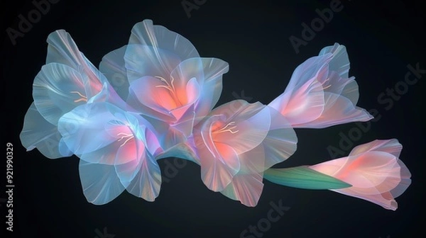 Fototapeta Abstract flower design with swirling colors and shapes