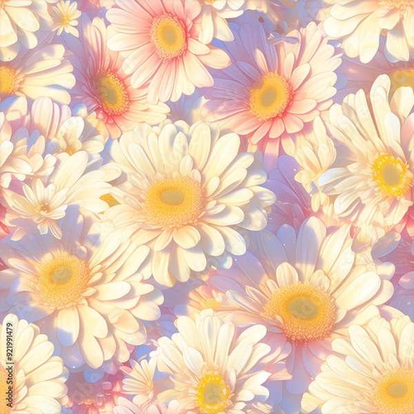 Obraz アニメ風のスプラッシュのガーベラのテクスチャパターン