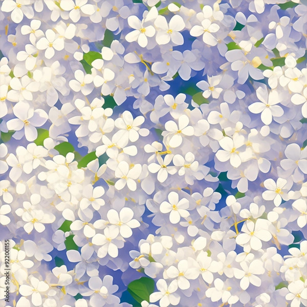 Fototapeta アニメ風の白のライラックのテクスチャパターン