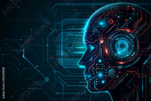 Obraz Abstract Virtual AI Brain Concept Background