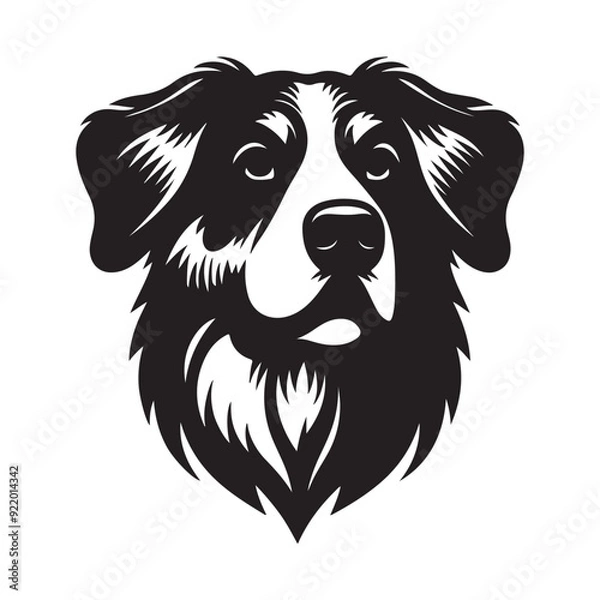 Obraz Animal face silhouette vector style with white background