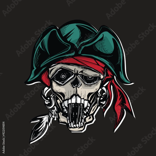 Fototapeta skull graphic bones cartoon element