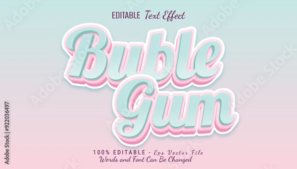 Obraz buble gum 3d text effect design