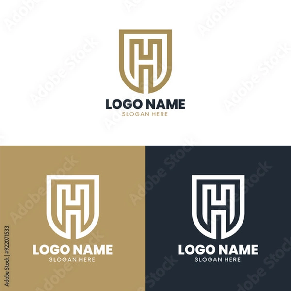 Obraz Flat design letter h logo template