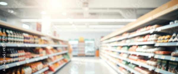 Obraz Blurred Supermarket Aisle