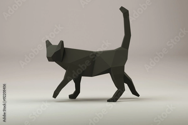 Obraz chat noir style origami