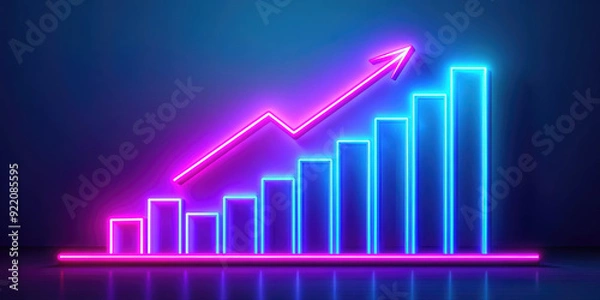 Fototapeta business performance growth graph, illustration, information, data, stock market, exchange, profit, finance, banking sector, accounting, progress, mathematical, visual demonstration of income, digital