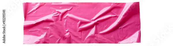 Obraz pink sticker paper wrinkled isolated on transparent background