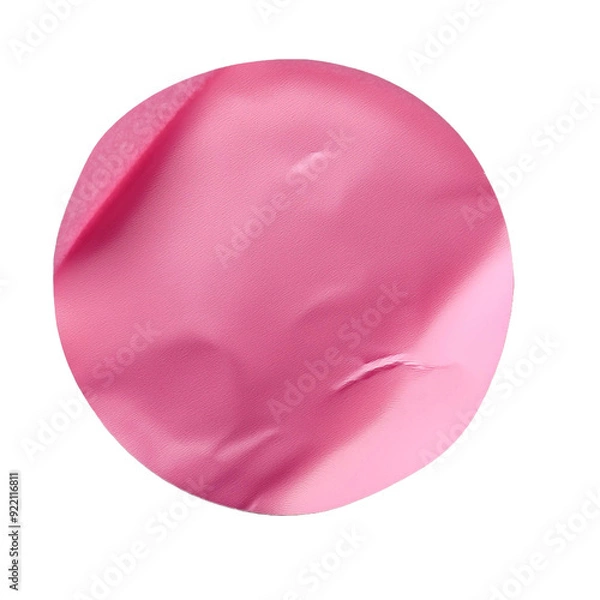 Obraz pink sticker paper wrinkled isolated on transparent background