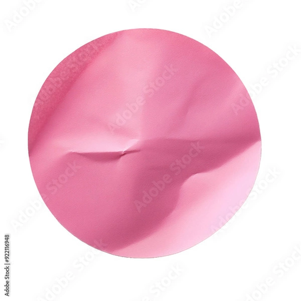 Obraz pink sticker paper wrinkled isolated on transparent background