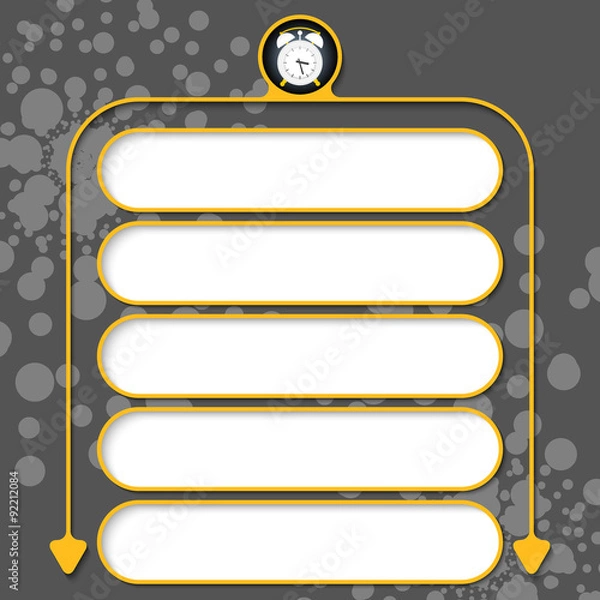 Obraz Five frames for your text and alarm clock