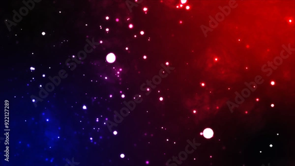 Fototapeta Floating shiny stars shimmering background. Award show concert dust particles amber overlay.Glamaours blurry bokeh of magical starry. Vector red fire sparks flying up. Burning glowing particles. Flame