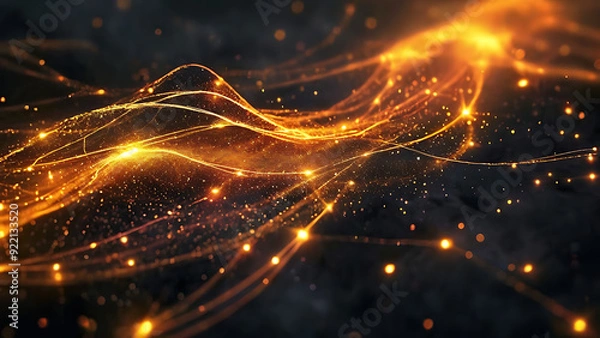 Fototapeta Glowing particle trails
