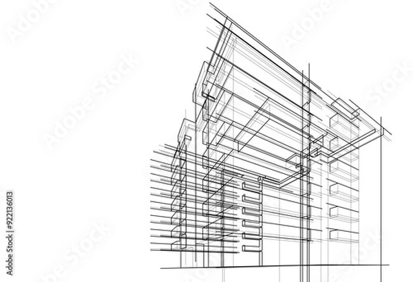 Obraz Architectural background vector 3d illustration