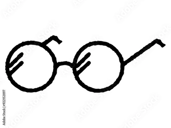 Obraz 眼鏡の手描き線画　ベクター素材