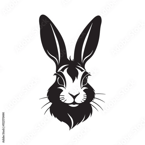 Obraz Animal face silhouette vector style with white background