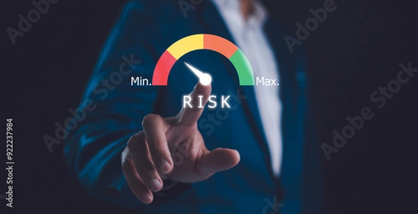 Fototapeta Risk management is the process of identifying, assessing, and mitigating risks to minimize future occurrences, ensuring organizational readiness and stability amidst unforeseen challenges.