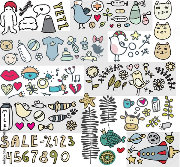 Obraz Mix of doodle images. vol. 4