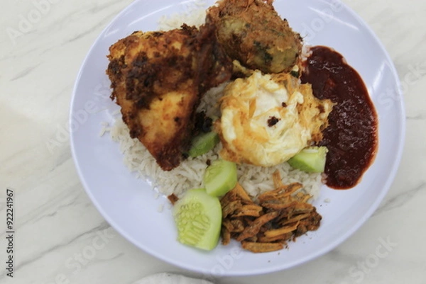 Obraz Nasi lemak, a local dish in Malaysia