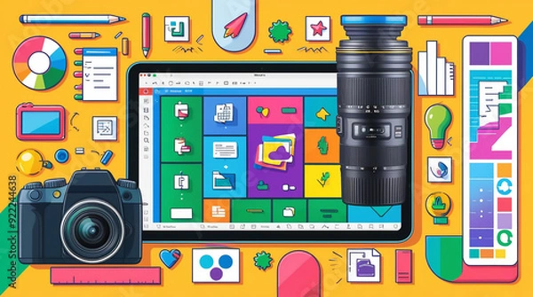 Fototapeta Creative Services  Creative Design Services laptop desktop colourful design splash Graphic Designing
