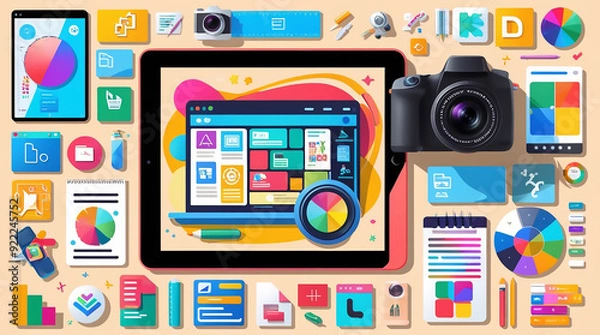 Fototapeta Creative Services  Creative Design Services laptop desktop colourful design splash Graphic Designing

