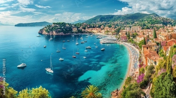 Obraz Villefranche sur Mer between Nice and Monaco on the French Riviera, Cote d Azur, France