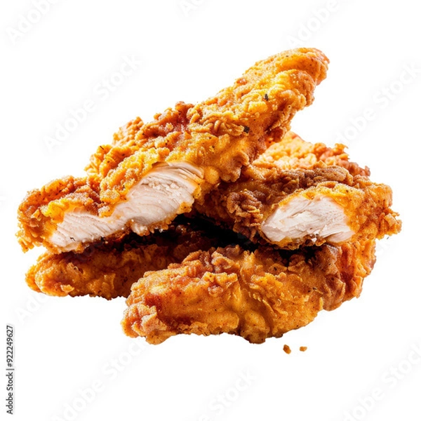 Fototapeta Crispy Fried Chicken Strips Isolated Without Background.