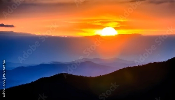 Obraz Smoky mountains at sunset.