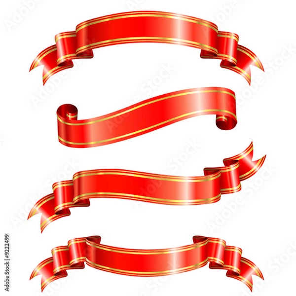 Obraz Elegance ribbon banner set of vector illustration.