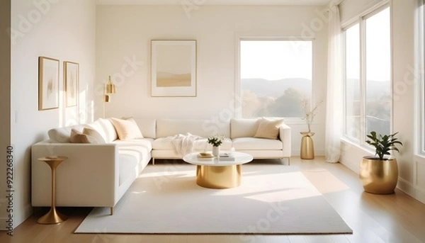 Fototapeta Photo interior modern design room 3d illustration