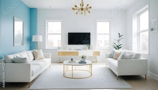 Fototapeta Photo interior modern design room 3d illustration