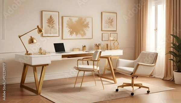 Fototapeta Photo interior modern design room 3d illustration