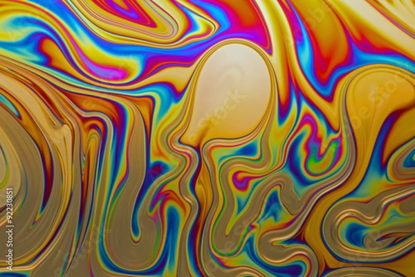 Obraz Psychedelic abstract background made from soap bubble reflecting light