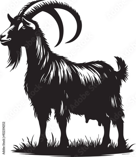 Fototapeta goat on white background