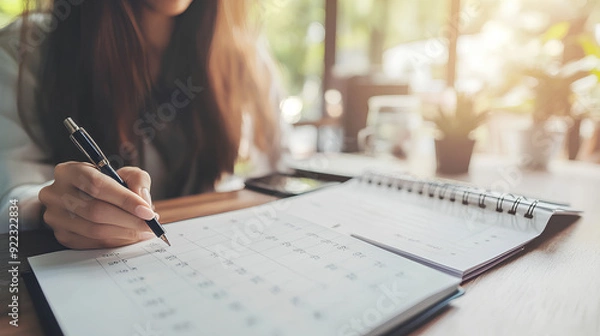 Obraz Calendar schedule planner and agenda reminder, work online at home