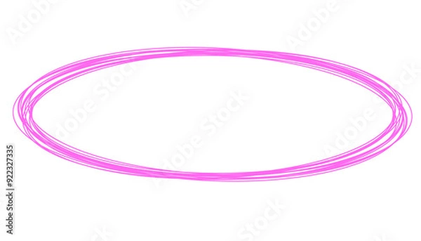 Fototapeta Oval Line Marking Illustration  inspired by tangled and messy complicated thread Doodle Highlights That Can Be Used For Sticker, Icon, Decorative, etc. | Marker circle with pink color