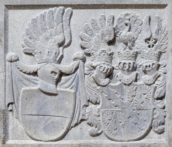 Obraz Герб князя Лихтенштейна на замке Леднице.