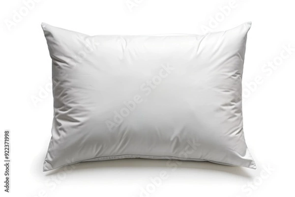 Fototapeta One new soft white pillow isolated on white