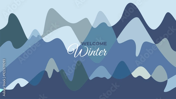 Fototapeta Abstract Snow Mountain Background for Winter Collection. Vector, Flat Design, Background.