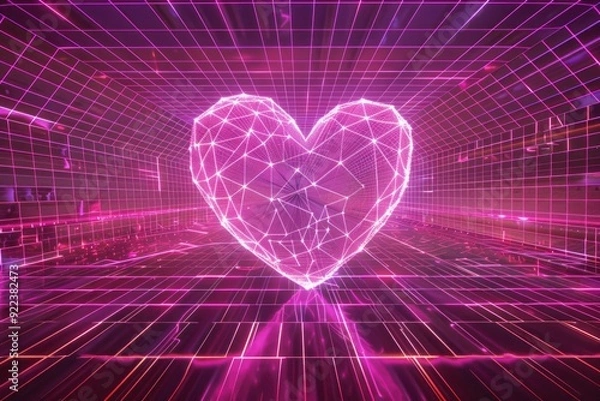 Fototapeta Heart Shaped Object in Dark Room