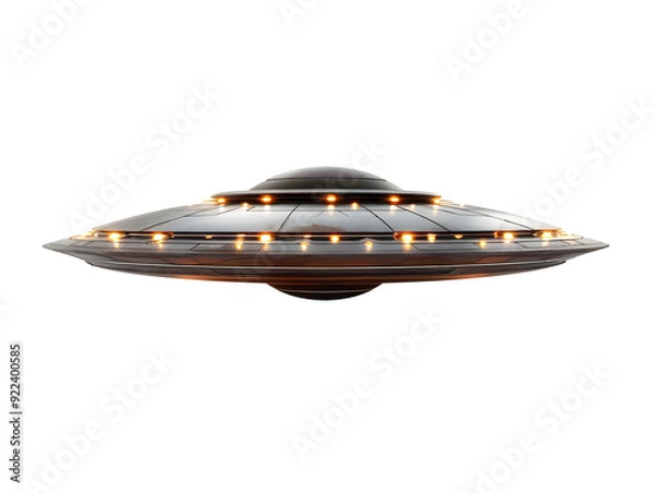 Fototapeta UFO, UAP inform a color saucer, Unidentified Flying Object , Unidentified Aerial Phenomena, Strange objects may come from outer space or contain unexpected technology 