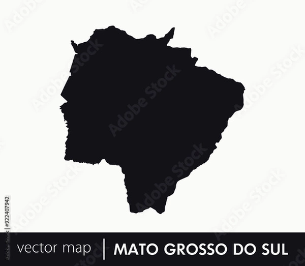 Fototapeta Mato Grosso do Sul state map. Federative unit of Brazil. Vector map for any needs.	
