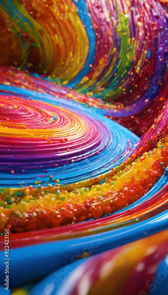 Fototapeta Colorful abstract oil painted rainbow colors, with raised textures of acrylic paint,Modern abstract 3d geometric background, 3d illustration, 3d render, generated by ai