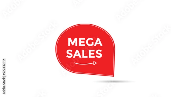 Fototapeta Mega sales button web banner templates. Vector Illustration 
