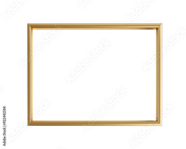 Obraz Elegant gold picture frame on white background