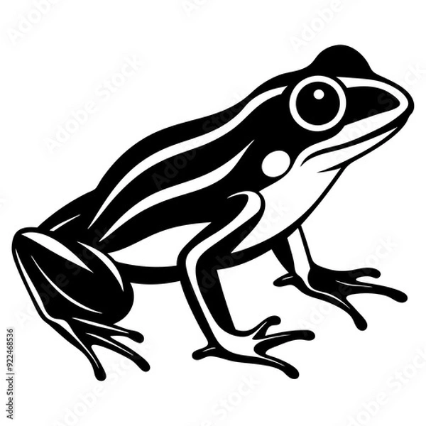 Fototapeta Common coqui black frog art vector illustration