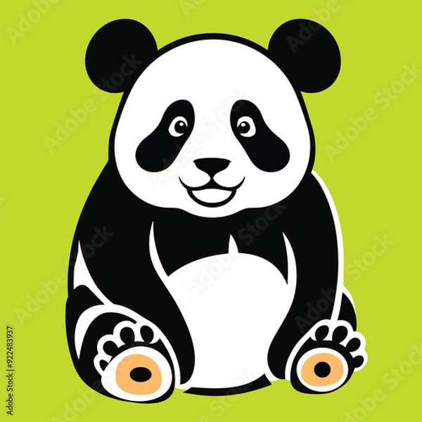 Fototapeta Vectorize Panda as frame for decorate