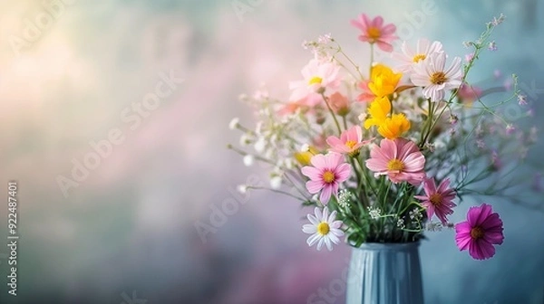 Fototapeta arrangement of fresh flowers in a vase